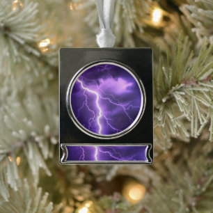 beautiful sky, thunder silver plated banner ornament