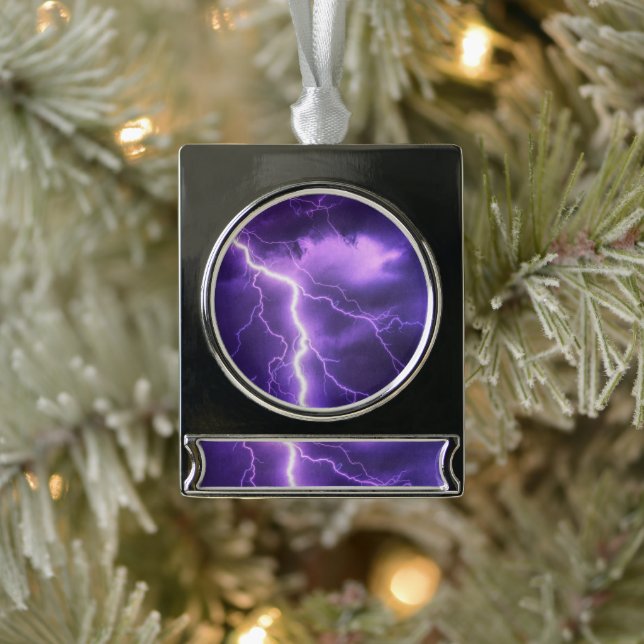 beautiful sky, thunder silver plated banner ornament (Tree)