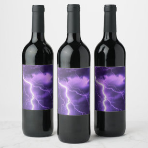 beautiful sky, thunder wine label