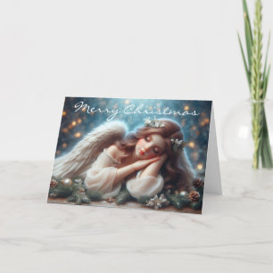 Beautiful Sleeping Angel Holiday Card