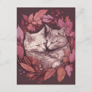 Beautiful Sleeping Cats Postcard