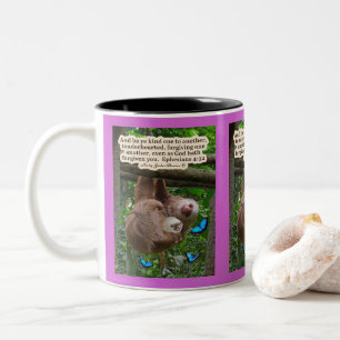 Beautiful Sloth Scripture: Ephesians 4:32 Two-Tone Coffee Mug
