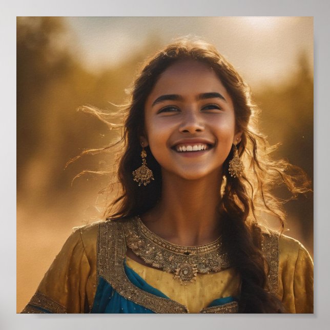 beautiful smiling girl wall poster (Front)