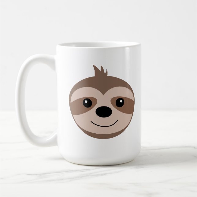 Beautiful smiling sloth coffee mug (Left)