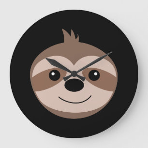 Beautiful smiling sloth large clock