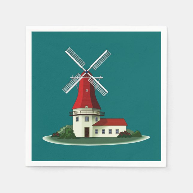 Beautiful Smock Windmill Napkin (Front)