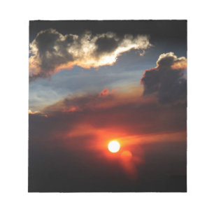 beautiful smokey sunset photo notepad