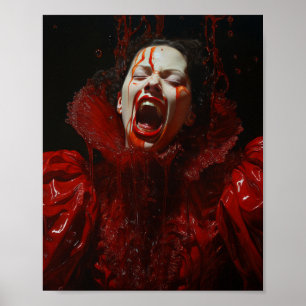 Beautiful Snarling 17th Century Countess of Bathor Poster