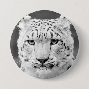 Beautiful Snow Leopard Black and White Portrait 7.5 Cm Round Badge
