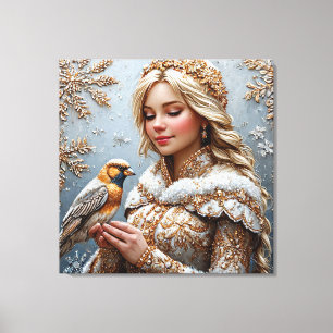 Beautiful Snow Maiden Canvas Print