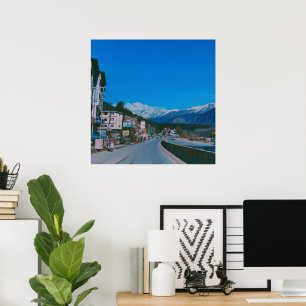 Beautiful Snow Mountain Roads  Poster