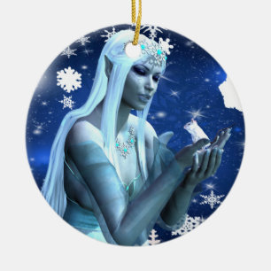 Beautiful Snow Queen Ceramic Tree Decoration