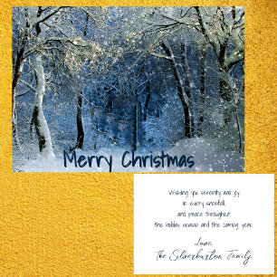 Beautiful Snow Woods Merry Christmas Winter Scenic Holiday Card