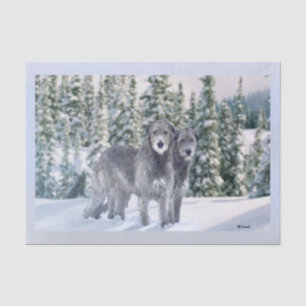 Beautiful Snowy Irish Wolfhound Scene Tissue Paper