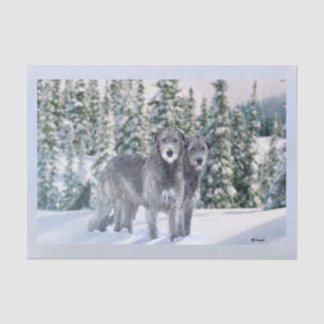 Beautiful Snowy Irish Wolfhound Scene Tissue Paper