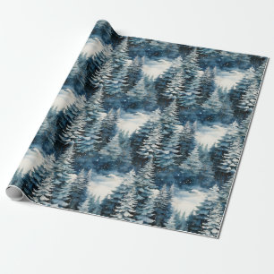 Beautiful Snowy Pine Forest Christmas Wrapping Paper