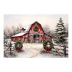 Beautiful Snowy Winter Rustic Red Barn Christmas