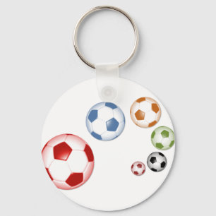 Beautiful soccer (football) set of balls key ring