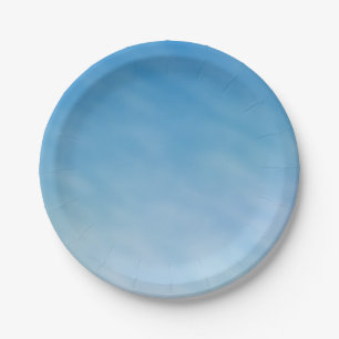 Beautiful Soft Blue Sky with Dreamy Clouds Paper Plate