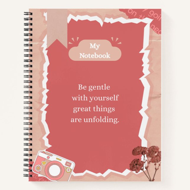 Beautiful soft notebook journal for girls | pretty (Front)