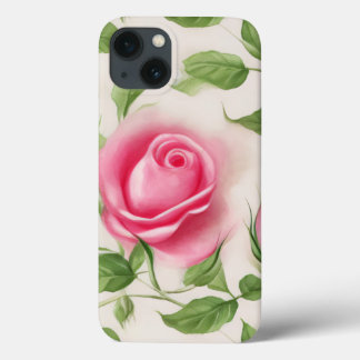 Beautiful soft pastel spring rose pattern iPhone 13 case