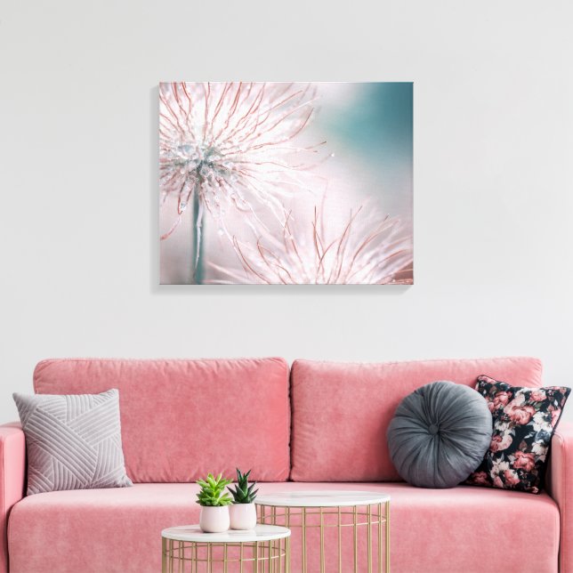 Beautiful Soft Pink Delicate Flowers on Canvas Print (Insitu(LivingRoom))