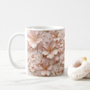Beautiful Soft Pink Pastel Floral Coffee Mug