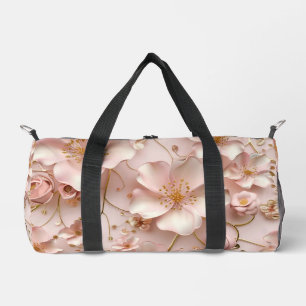 Beautiful Soft Pink Pastel Floral Duffle Bag