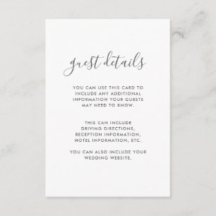 Beautiful Soft Pink Wedding Details Enclosure Card