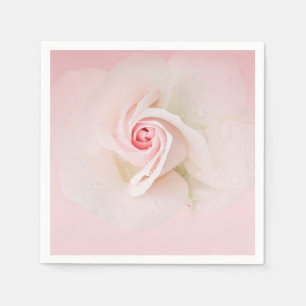 Beautiful Soft Pink Wet Rose Elegant Bridal Shower Napkin