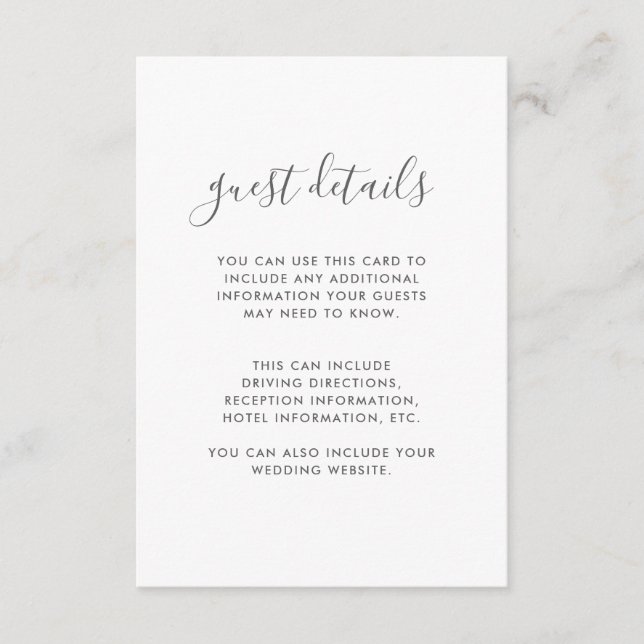 Beautiful Soft Purple Wedding Details Enclosure Card (Front)