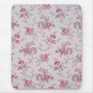 Beautiful soft vintage roses and leaves mouse mat