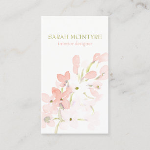Beautiful Soft Watercolour Pink Blossoms Calling Card