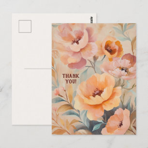 Beautiful Soft Wildflowers Flowers THANK YOU Postcard