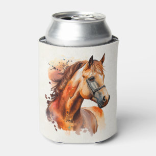 Beautiful Sorrel Horse Portrait Can Cooler