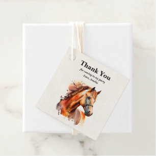 Beautiful Sorrel Horse Portrait Favour Tags