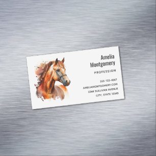 Beautiful Sorrel Horse Portrait Magnetic Business Card