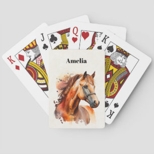 Beautiful Sorrel Horse Portrait Playing Cards