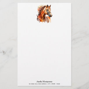 Beautiful Sorrel Horse Portrait Stationery