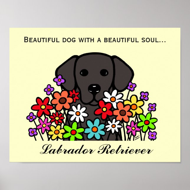 Beautiful Soul Black Labrador Illustration Poster (Front)