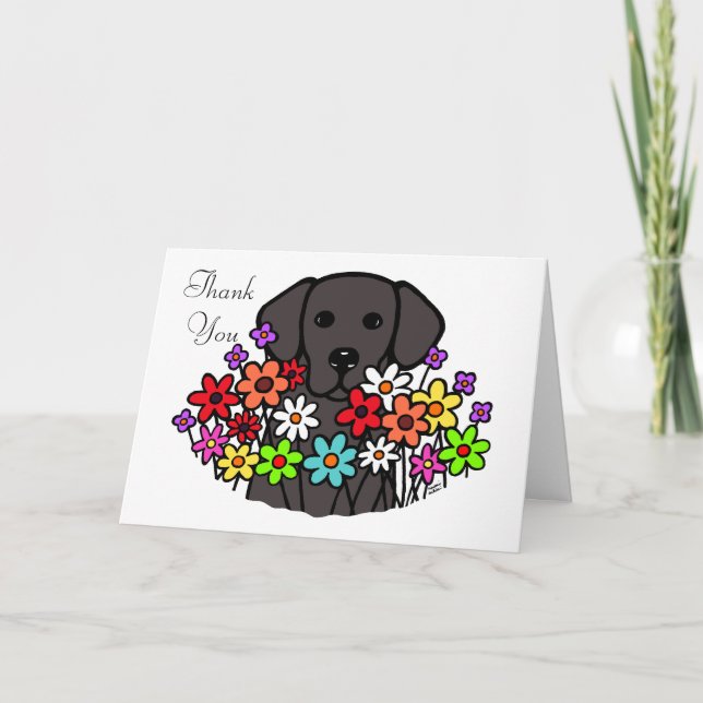 Beautiful Soul Black Labrador Illustration Thank You Card (Front)