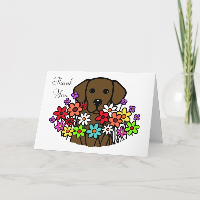 Beautiful Soul Chocolate Labrador Illustration Thank You Card (Front)