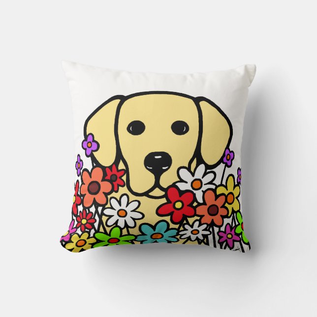 Beautiful Soul Yellow Labrador Illustration Cushion (Front)