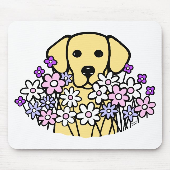 Beautiful Soul Yellow Labrador Illustration Mouse Mat (Front)