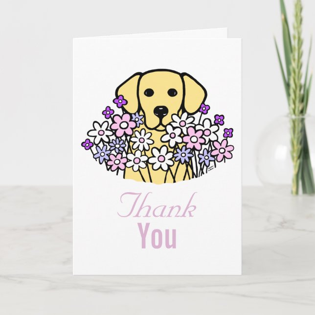 Beautiful Soul Yellow Labrador Illustration Thank You Card (Front)