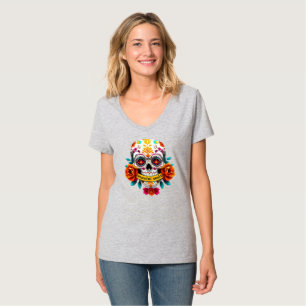 Beautiful Souls Sugar Skull Rose Banner Art T-Shirt