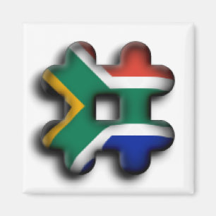 Beautiful South Africa Hashtag Flag Pattern Art   Magnet