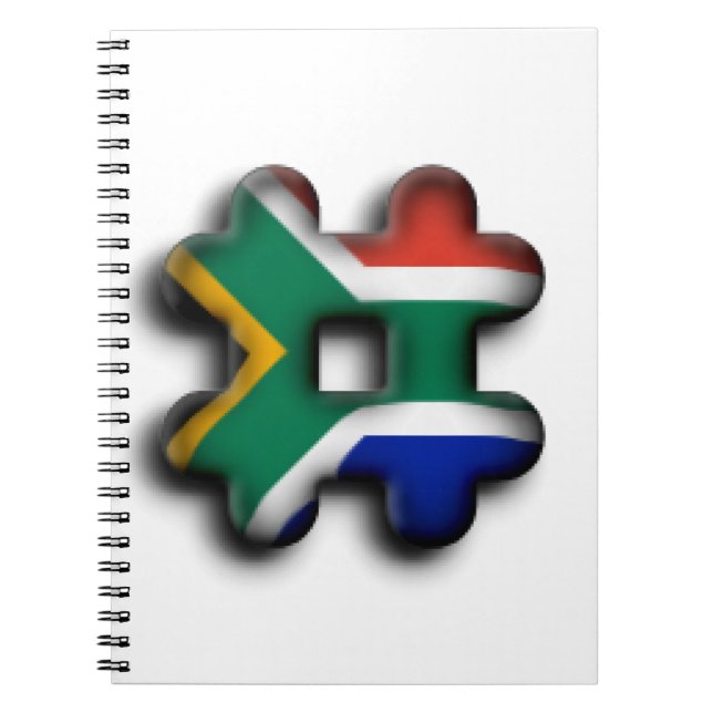 Beautiful South Africa Hashtag Flag Pattern Art   Notebook (Front)