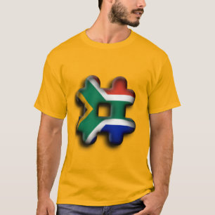 Beautiful South Africa Hashtag Flag Pattern Art T-Shirt