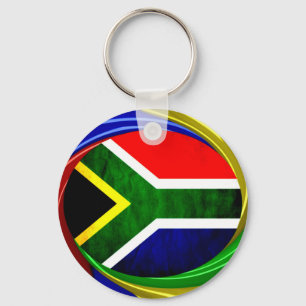 Beautiful South Africa National Flag Colours Motif Key Ring